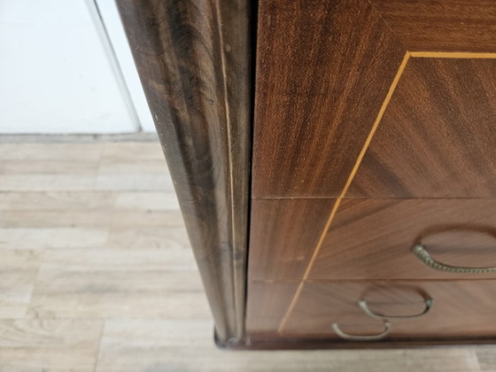 Image 1 of Cómoda de los años 80 en nogal, palisandro y arce.