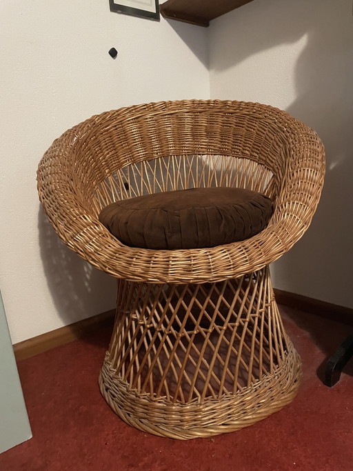 Vintage Rotan pauwenstoel