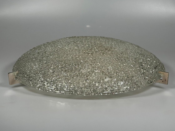 Image 1 of Plafondlamp van ijsglas uit de jaren 60/70 van Kaiser Leuchten Duitsland