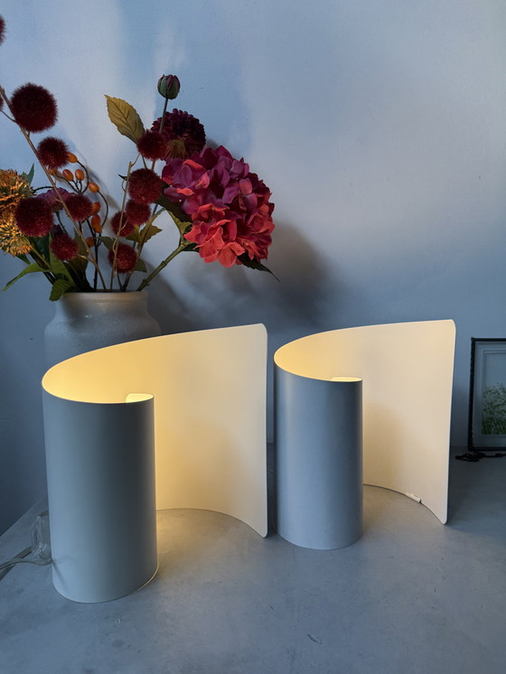 Image 1 of Set of 2 postmodern table lamps by Brilliant Leuchten (model 92760, also known as "Tessa")