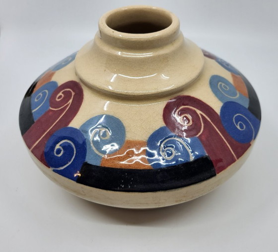 Image 1 of Simone Larrieu Art Deco Keramikvase, Frankreich, 1930