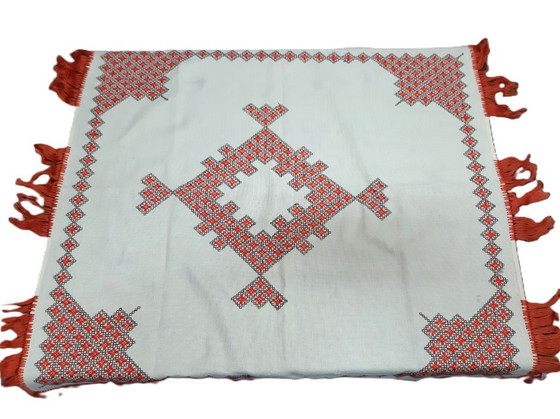 Image 1 of Vintage Hand Embroidered Tablecloth 70 x 68 cm