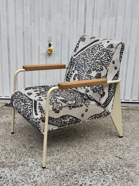 Sillón Lounge Jean Prouvé, Reedición, Tejido Mountain Tiger de Dedar – Vitra, Sillones, Wood, Velvet (photo 13 of 13)