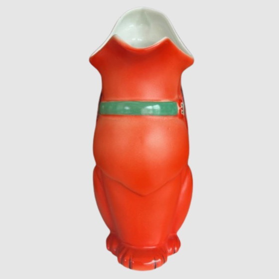 Image 1 of Jarra Perro Art Decó Naranja-Rojo - Jarra Mosa Maastricht - Jarrón-Jarra de cerámica holandesa de los años 20