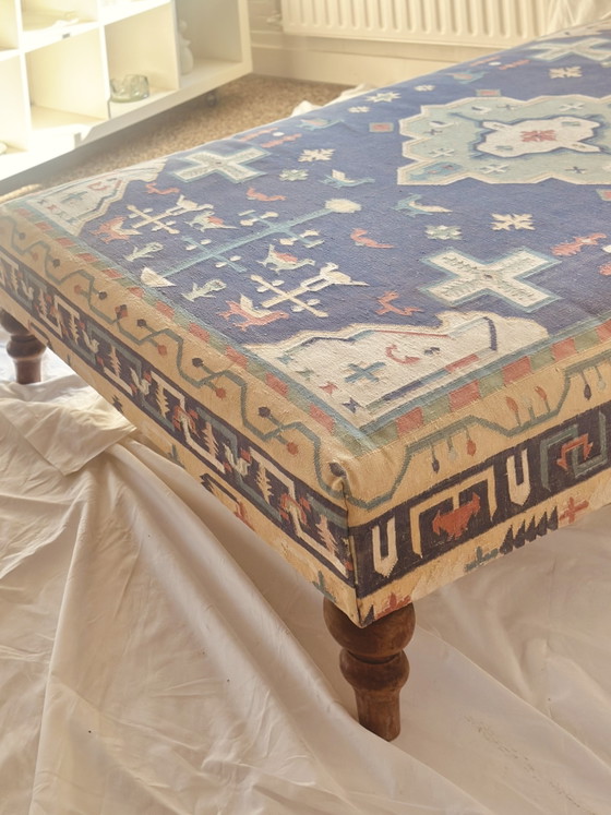 Ottoman Kelim XXL coffee table daybed pouf footstool 200 cm – Textile (photo 12 of 13)