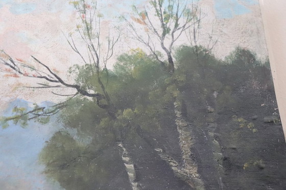 Image 1 of Antike Landschaft, Ölgemälde auf Leinwand, 19. Jahrhundert