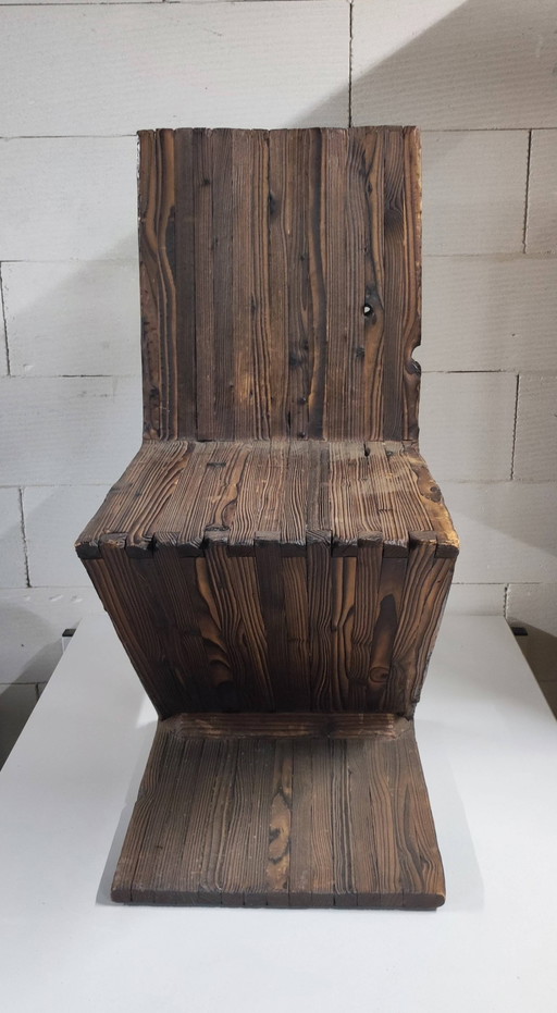 Shou Sugi Ban burnt wood Z-chair