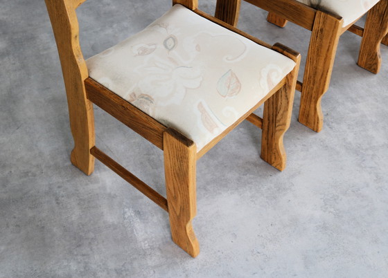 Image 1 of 4 sedie da pranzo brutaliste in rovere