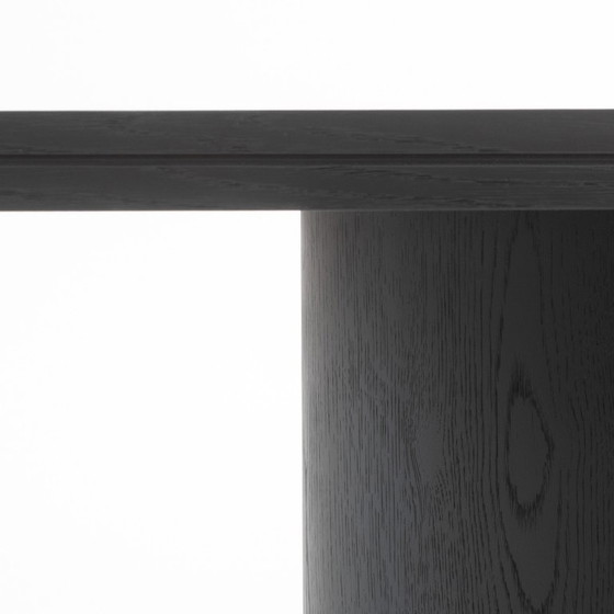 Image 1 of Table transformable ronde/carrée en chêne noir style Bauhaus