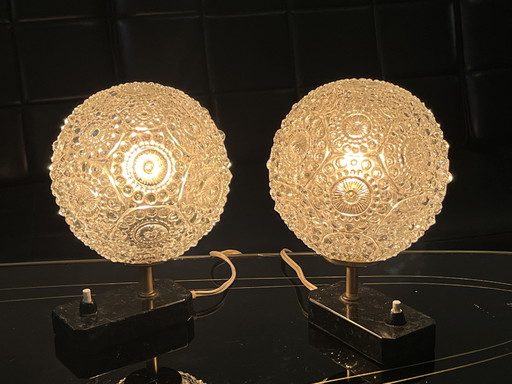 Coppia di lampade da comodino in stile metà secolo