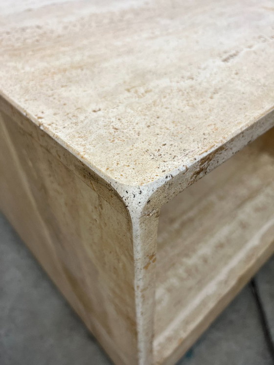 Image 1 of Tavolino da caffè/tavolino vintage. Travertino, Italia, anni '80