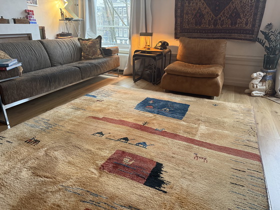 Image 1 of Tappeto in lana annodato a mano con design nomade minimalista – 283 × 215 cm