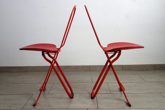 Image 1 of 2 Chaises Pliantes avec Support Gastone Rinaldi pour Thema, Années 70/80