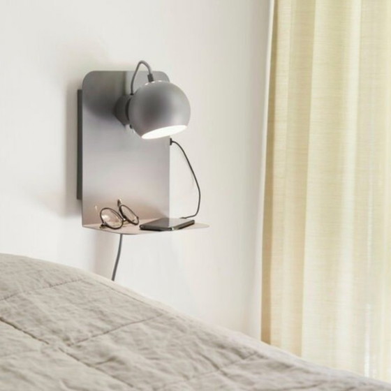 Dänische Kugelwandleuchte mit USB-Anschluss – Design: Benny Frandsen – Wandleuchten, Metal (photo 8 of 8)