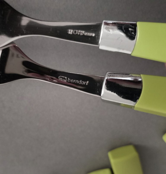 Image 1 of Guy Degrenne + Krupp Berndorf, set di posate dal design divertente anni '90 Austria Parigi raro