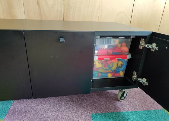 Image 1 of 2 Bulo black rolling cabinet