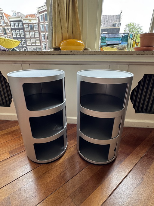 Kartell Componibili gris/argent, 2 pièces