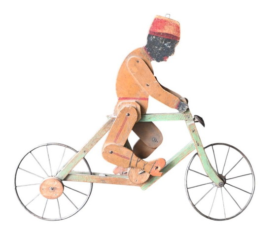 Image 1 of Jouet cycliste articulé - Art populaire belge, début du 20e siècle