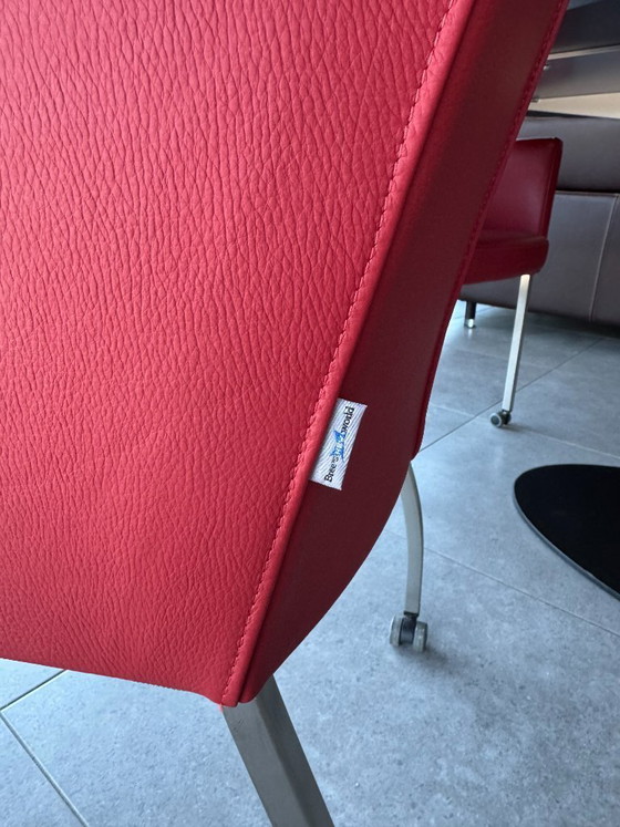 Image 1 of New Bree's 4 armfauteuils Athena op wielen , echt leder