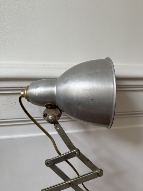 Image 1 of Mazda zigzag verchroomde vintage industriële werkplaatslamp