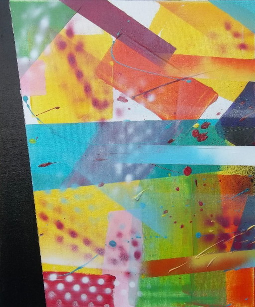"PASTORALE" peint par 2LUSS'ART - Triptyque unique en tons pastels doux, format 140 x 55