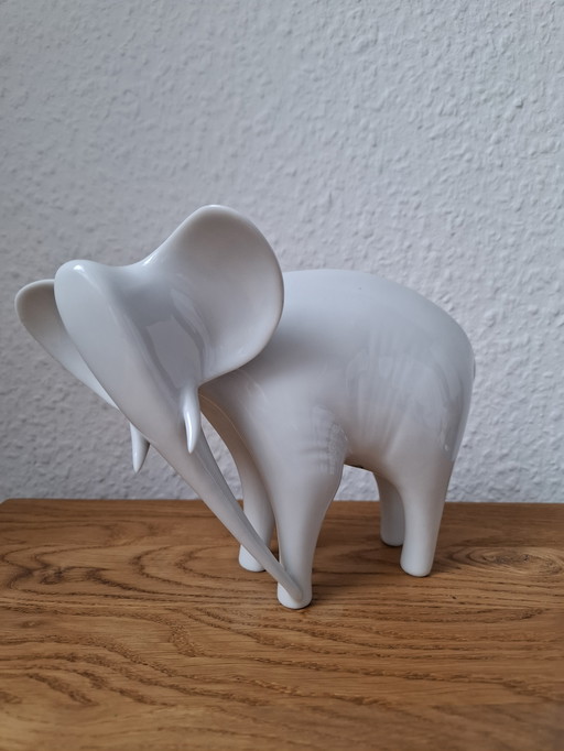 Royal DUX, Jaroslav Ježek, EXPO 58, Eléphant Blanc Porcelaine