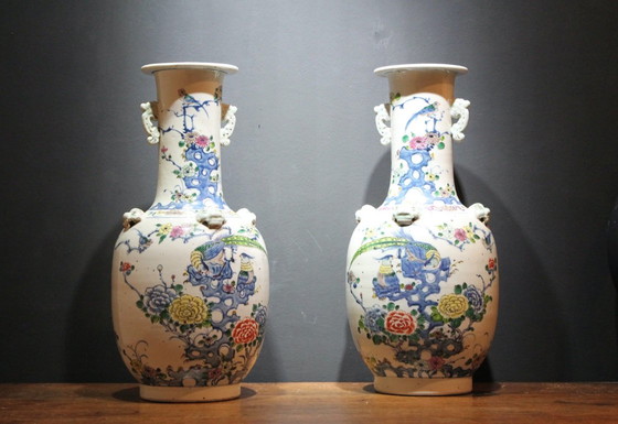 Antique Chinese Rouleau Vase – Ceramic, Porcelain (photo 13 of 16)