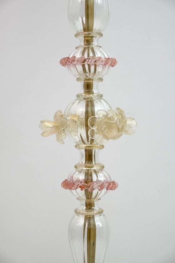 Image 1 of Lampadaire à 6 bras en verre de Murano soufflé Ca'Rezzonico, Italie, années 1950
