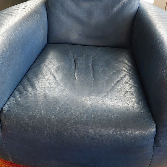 Image 1 of Fauteuil Longa - Gerard van den Berg Label Blauw Leer