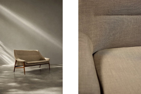 Zweisitzer-Sofa „Grace“ im skandinavischen Mid-Century-Stil mit braunem Stoffbezug von IKEA, Baujahr 1961 (photo 18 of 27)