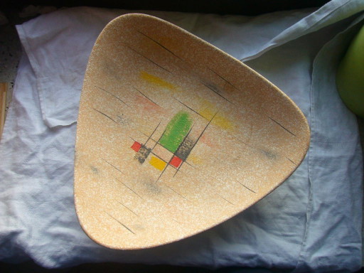 Prachtige vintage keramische kom uit de jaren 1950-1960 met Bauhaus-print, FOREEN? 333