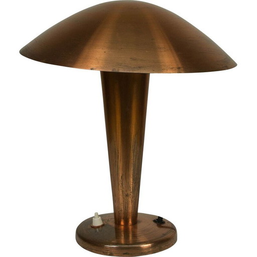 Lámpara de mesa vintage de latón lacado, Checoslovaquia, 1930