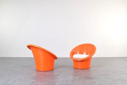 Skopa Lounge Chairs by Ole Gjerløv-Knudsen & Torben Lind for IKEA, 1970s, Set of 2 – loveseats, Plastic