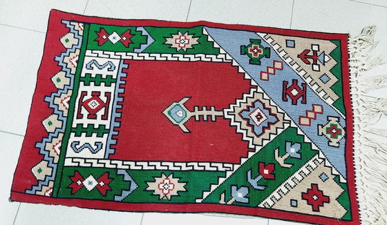 Image 1 of Vintage hand woven wool rug