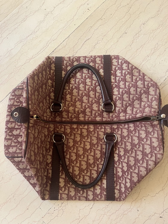 Vintage Christian Dior "Bagages" Boston Bag - Oblique Bordeaux Canvas (1970s) – Top handle bags, Calfskin (photo 6 of 14)