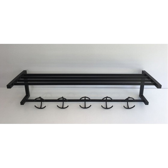 Image 1 of Vintage Blackened Metal Coat Rack, 1950