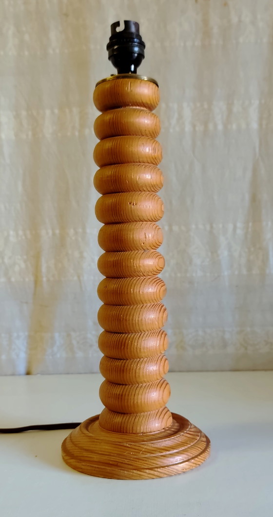 Pied de Lampe à Poser en Bois Massif Style Scandinave - Mid. XXeme – Wood (photo 6 of 8)