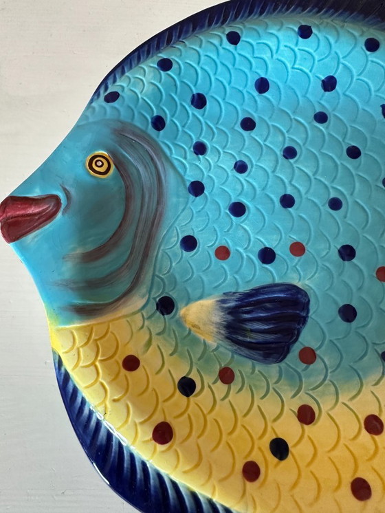 Image 1 of 4 x Majolica vis borden 70s