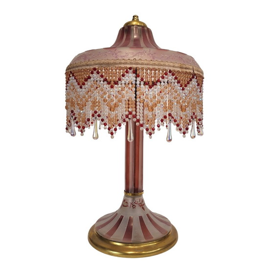 Image 1 of Lámpara De Mesa, Firmado Suberville, Art Nouveau, Vidrio Doblado Y Grabado Al Ácido, S. Xx – Francia