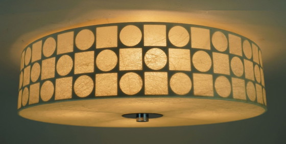 Mid Century Modern Cocoon Ceiling Lamp Op Art Pattern 1960s Goldkant Fritz Wauer – Ceiling lights, Plastic (photo 9 of 14)