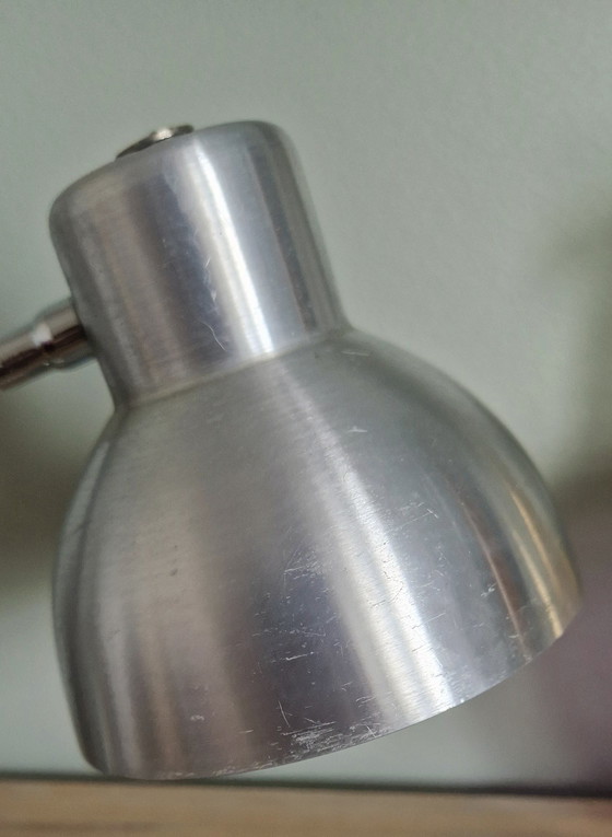 Image 1 of Industrial-style casserole-style lamp - Brushed aluminum - 1960s
