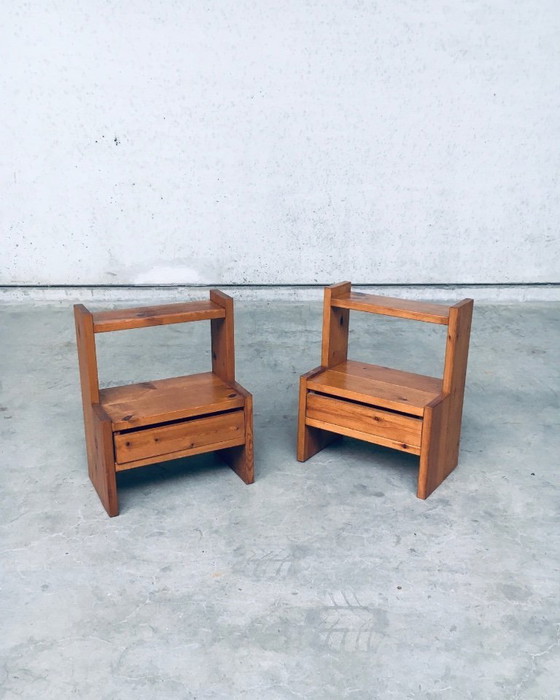 Image 1 of Midcentury Scandinavian Design Pine Bedside Table Set, 1960's Sweden