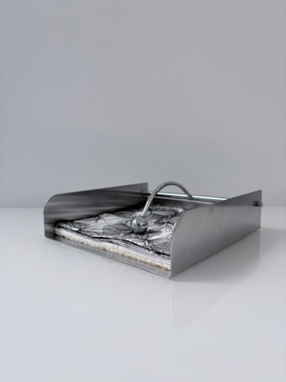 Porte-serviettes vintage en acier inoxydable avec poids – Accessoires de table (photo 2 of 13)