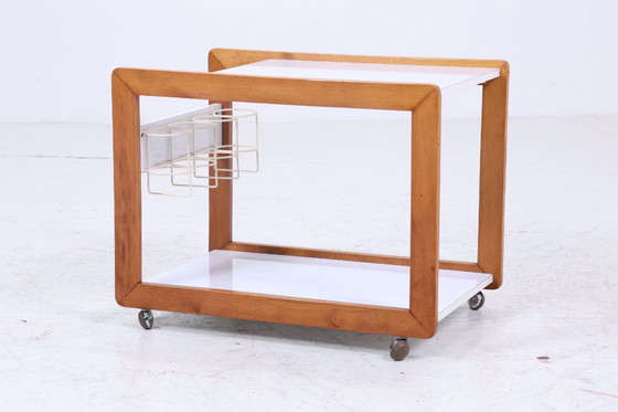 Image 1 of Chariot de service vintage des années 60 | Mid Century table table de téléphone table d'appoint rétro #07-35