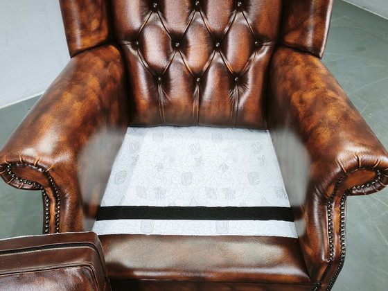 Poltrona Chesterfield contemporanea in pelle con schienale alto, realizzata a mano, anni 2010. – Poltrone (photo 8 of 17)