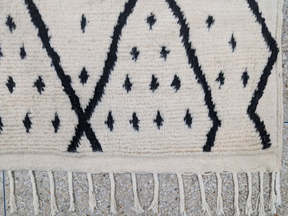 Image 1 of Tapis berbère - 305 cm x 208 cm - blanc et noir Laine