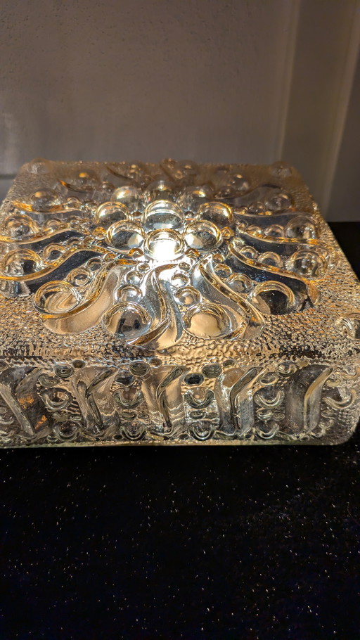 Vintage glass ceiling/wall light, 60s/70s style, Helena Tynell
