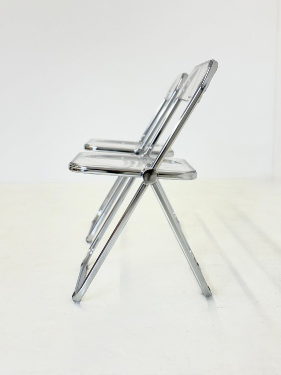 Image 1 of Set of 2 Plia Folding Chairs by Giancarlo Piretti for Anonima Castelli