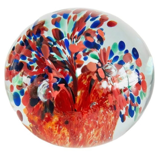 Image 1 of Presse-papiers en verre vintage confettis années 1970