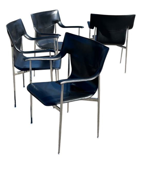 Image 1 of Set van 4 stoelen Fasem Italië, ontwerp Giancarlo Vegni & Gianfranco Gualtierotti
